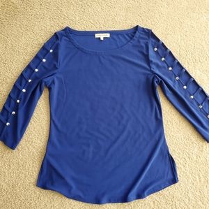 NWOT Royal Blue Half-Sleeve Dress Blouse